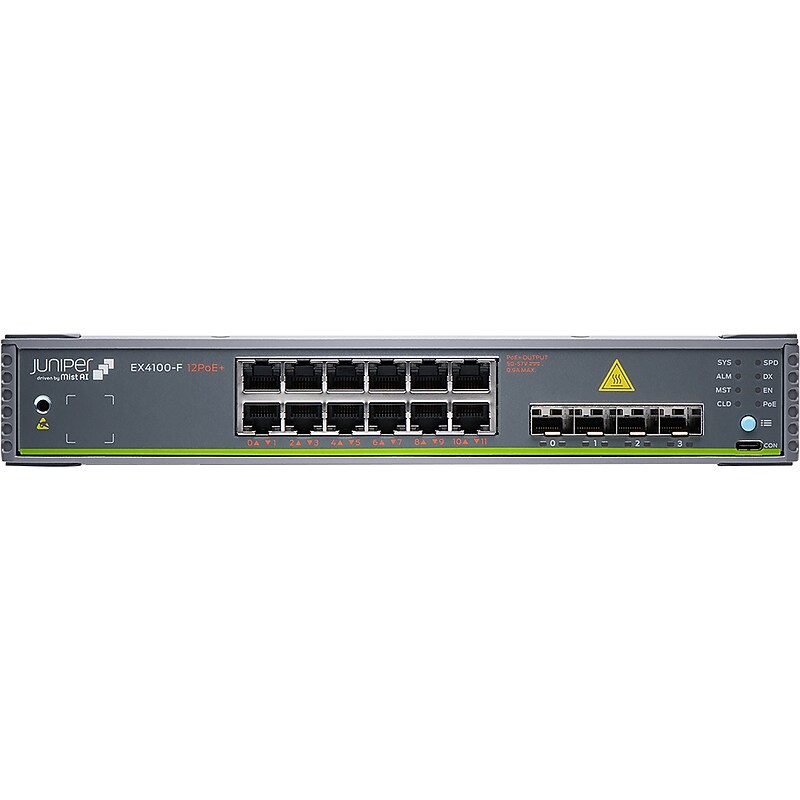 Juniper EX4100-F 12-Port Gigabit Ethernet PoE+ Managed Switch (EX4100-F-12P) image 1