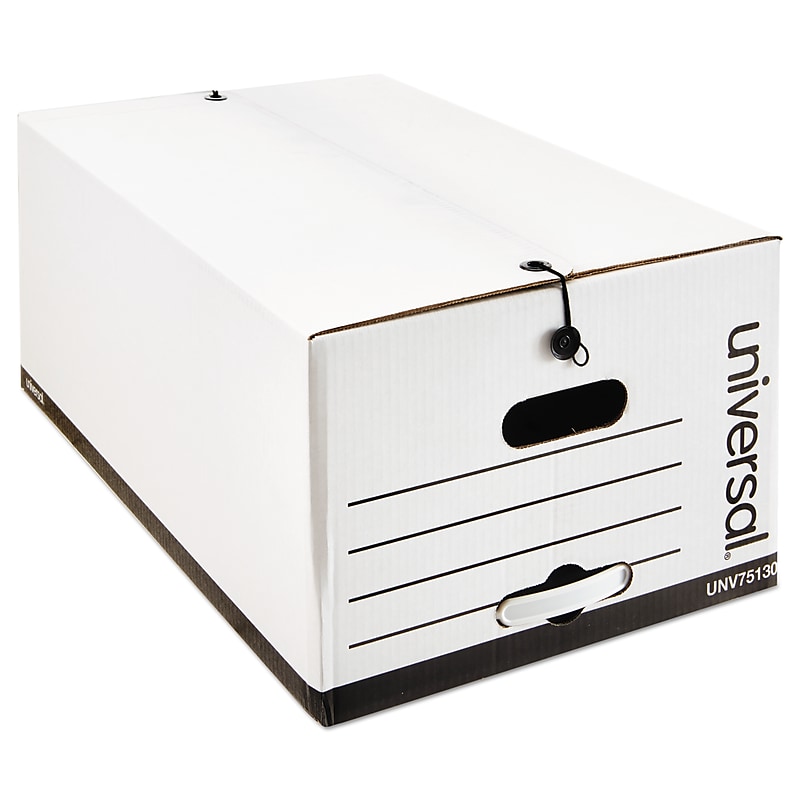 Universal Economy String-Tie Storage File, Legal Size, White, Stacking Strength 585 lbs., 15" x 10 1/4" x 24", 12/Ct image 1