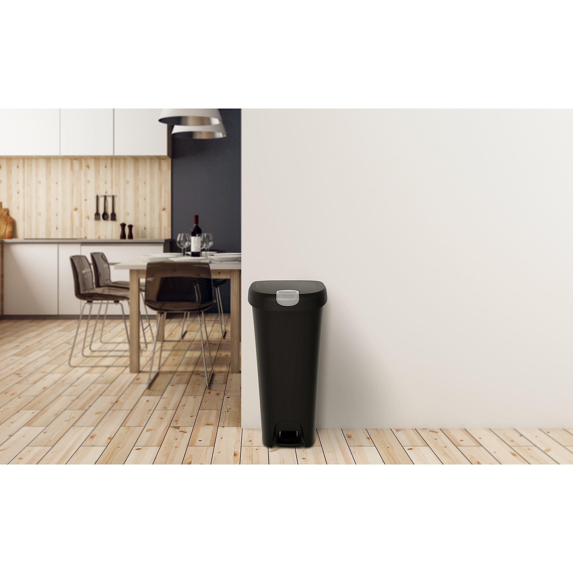 Hefty Lockable Step On Trash Can, 12 Gallon, Black, 2/Pack (HFTCOM225807545) Sansujyuku sansujyuku.com