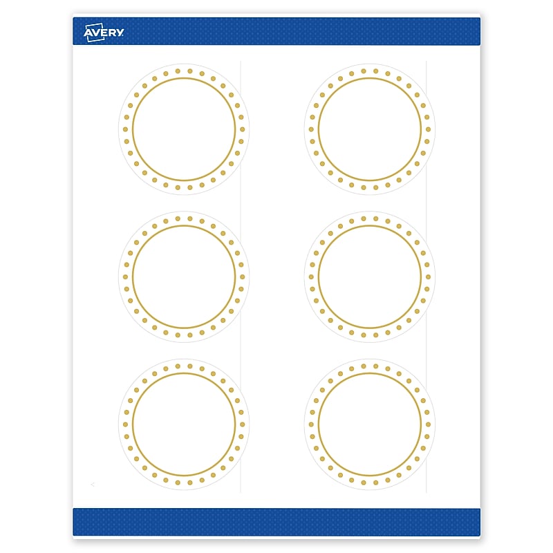 Avery Laser/Inkjet Circle Multipurpose Labels, 3" Dia., White, 60/Pack (S00DHX) image 1
