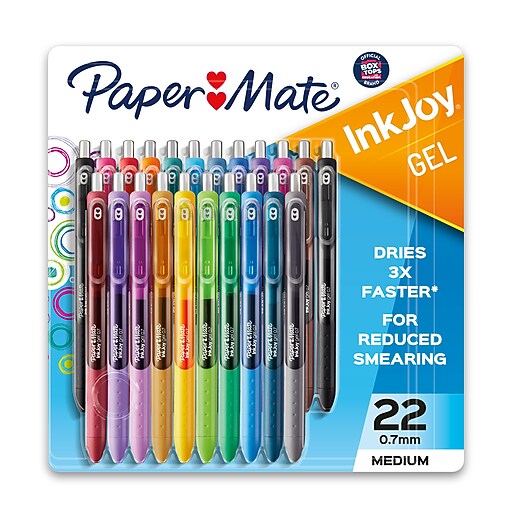 On_ink 15 22本セット Paper Mate InkJoy Retractable Gel Pen, Medium Point, 0.7mm
