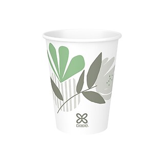 Dixie Pathways Paper Hot Cups, 12 oz., White, 1000/Carton