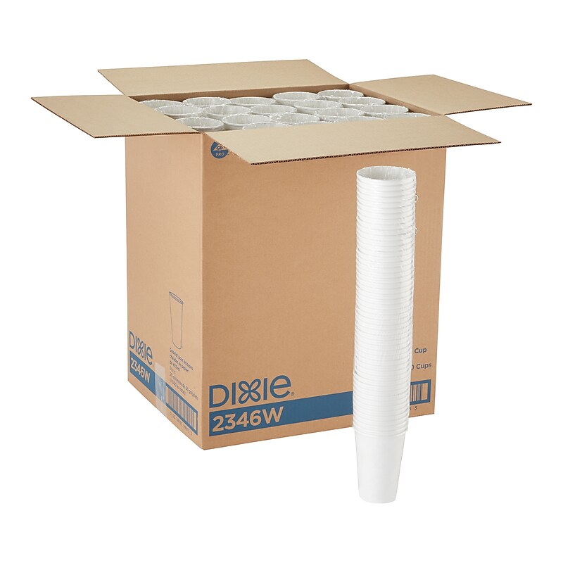Dixie Paper Hot Cup by GP PRO, 16 oz., White, 1000/Carton (2346W) image 1