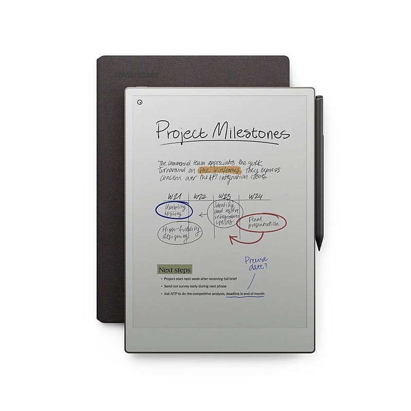 reMarkable Paper Pro 11.8" Tablet, WiFi, Linux, with Marker Plus & Mosaic Weave Basalt Bookfolio, Gray (RM83C-1001NW) image 1
