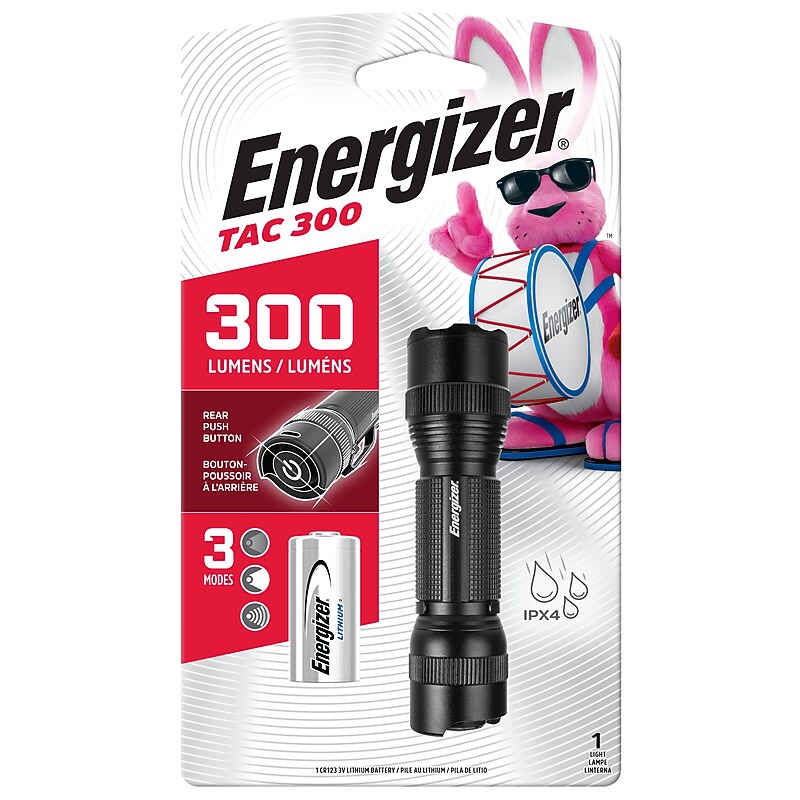 Energizer TAC 300 LED Tactical Metal Flashlight, Black (ENPMHT1L) image 1
