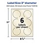 Avery Pearlized Ivory Circle Multipurpose Labels, 3" Dia., Ivory, 600/Box (94513)~#|#~B1FC015C-FB3C-4BDF-B88C0C11887AE04F_sc7