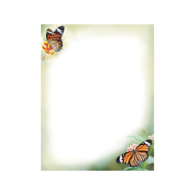 Great Papers Monarch Butterflies Letterhead, Multicolor, 50/Pack (2023065) image 1