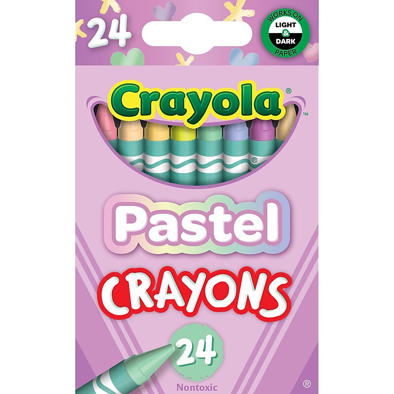 Crayola Pastel Crayons, Assorted Colors, 24/Pack (521835) image 1