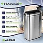 Alpine Industries Stainless Steel Trash Can with Liner, 10.5 Gallon, 2/Pack (ALP470-40L-2PK)~#|#~B1FFF834-F720-4E0C-A9998BF9E64BB204_sc7