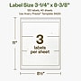 Avery Hemp Rectangle Laser/Inkjet Multipurpose Labels, 3-1/4" x 8-3/8", Off-White (120/Box)~#|#~B2026D85-A243-4713-8969D2ACF2216A66_sc7