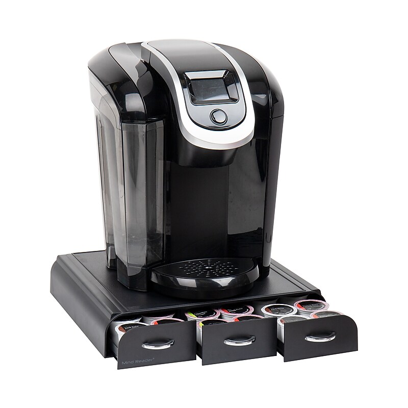 Mind Reader Plastic Coffee Pod Organizer Drawer, 36 Pod Capacity, Black (TRY3PC-BLK) image 1