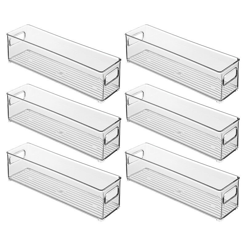 iDESIGN Medium Stackable Plastic Storage Bin, Clear, 6/Pack (29087M6) image 1