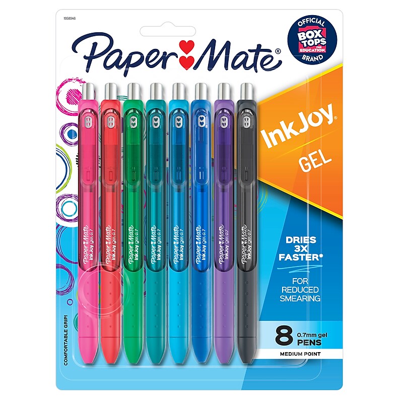 Paper Mate InkJoy Retractable Gel Pen, Medium Point, Assorted Ink, 8/Pack (1958946) image 1