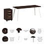 Bush Business Furniture Vista 72"W Desk with 3 Drawer Mobile File Cabinet, Black Walnut (VST001BWSU)~#|#~B2102A26-2FF0-424D-AC0780D77C70EBEC_sc7