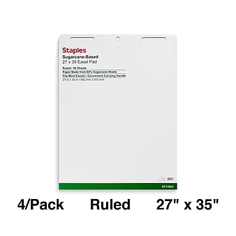 Staples Easel Pads, 27" x 35", White, 50 Sheets/Pad, 4 Pads/Carton (ST17641)