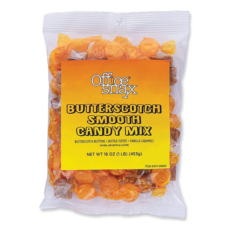 Office Snax® Candy Assortments, Butterscotch Smooth Candy Mix, 1 lb Bag (OFX00665) image 1