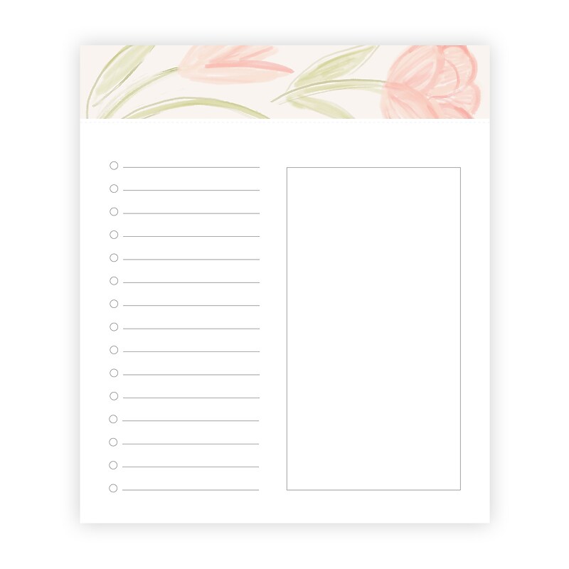 lake + loft Split List Notepad, 6” x 7”, Garden Variety Cloud, 100 Sheets (SLSWNP-006) image 1