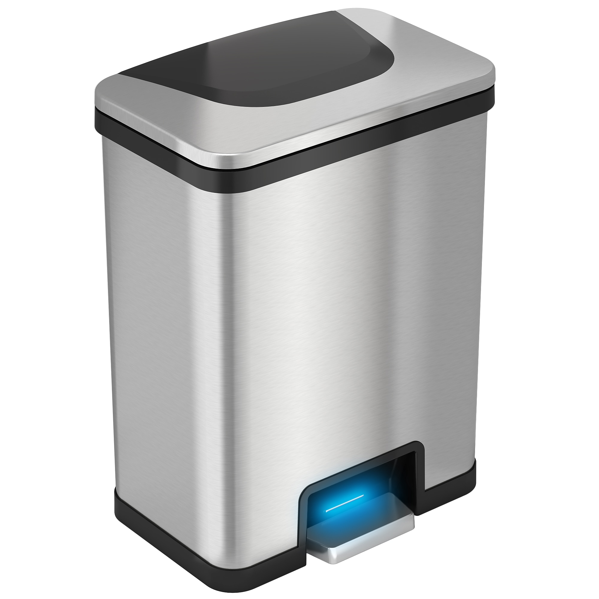 halo TapCan Stainless Steel Rectangular Pedal Sensor Trash Can with AbsorbX Odor Control System, Black Trim, 13 Gal. (TC13SB) Sansujyuku sansujyuku.com