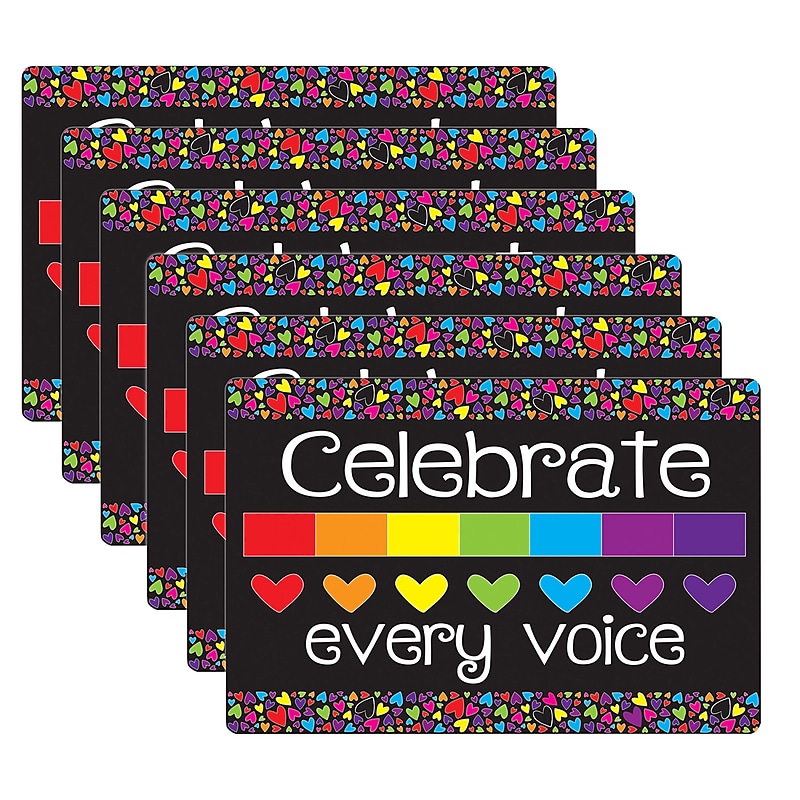 Ashley Productions Smart Poly Non-Skid Computer Mouse Pad, Celebrate Every Voice, 6/Pack (ASH12503-6) image 1