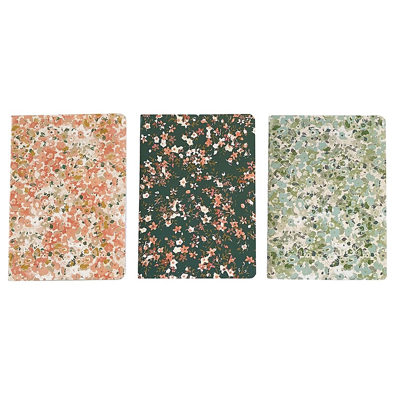 Carolina Pad Carolina Pad All a Bloom Pocket Journal, 3.87" x 5.5", College Ruled, 96 Pages, 3/Pack (60107) image 1