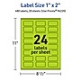 Avery Laser/Inkjet Multipurpose Rectangle Labels, 1" x 2", Bright Green, 480/Pack (94220)~#|#~B21EBFBD-ACBE-4F98-B2D002781DCF0CF5_sc7