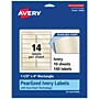 Avery Pearlized Ivory Rectangle Multipurpose Labels, 1-1/3" x 4", Ivory, 140/Pack (94206)~#|#~B22A7EA2-F76E-45EF-9AC514BF704AA475_sc7