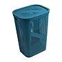 Mind Reader 15.85-Gallon Slim Laundry Hamper with Lid, Plastic, Blue, 2/Set (2HBIN60-BLU)~#|#~B232084C-0FF0-47A9-82880B9E9C3EE40B_sc7