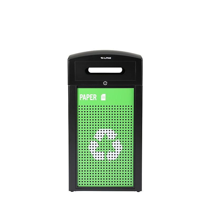 Alpine Industries GS Series Steel Recycling Bin, 40 Gallon, Green (ALP471-40-GS-S) image 1