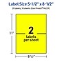 Avery Laser/Inkjet Multipurpose Rectangle Labels, 5.5" x 8.5", Neon Yellow, 20/Pack (94229)~#|#~B239280C-E495-49E1-9B96263F148DDB5F_sc7
