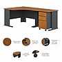 Bush Business Furniture Cubix 48"W Corner Desk with Return and Mobile File Cabinet, Natural Cherry/Slate (SRA005NCSU)~#|#~B240E45F-5A53-4123-935E82C830455691_sc7