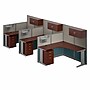 Bush Business Furniture Office in an Hour 63"H x 193"W 3 Person L-Shaped Cubicle Workstation, Hansen Cherry (OIAH006HC)~#|#~B2458C25-09B8-49C8-954154CD593D199C_sc7