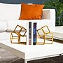 Mind Reader Geometric Cube Metal Book Ends, 6", Gold (BLOCKS2-GLD)~#|#~B2469606-0F9B-40DA-9745C716A3377C67_sc7
