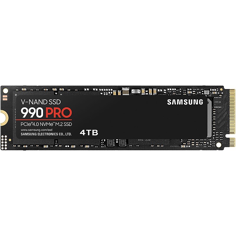 Samsung 990 PRO 4TB M.2 PCI Express 4.0 Internal Solid-State Drive, V-NAND (MZ-V9P4T0B/AM) image 1