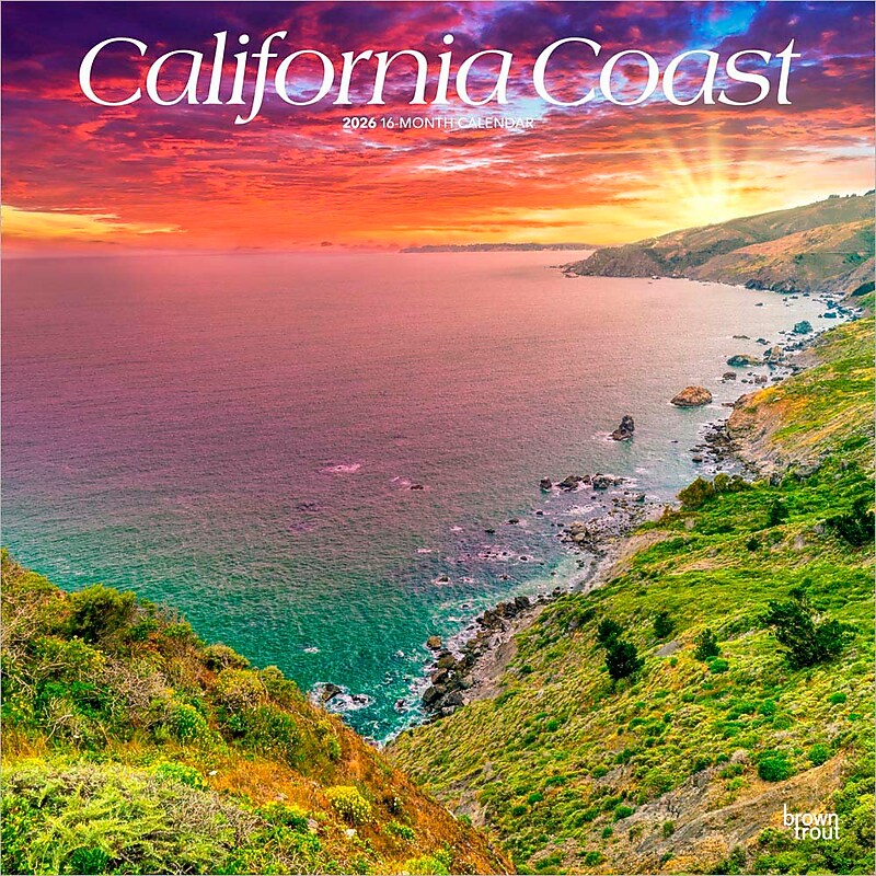 2026 BrownTrout California Coast 12" x 12" Monthly Wall Calendar (9798330702718) image 1