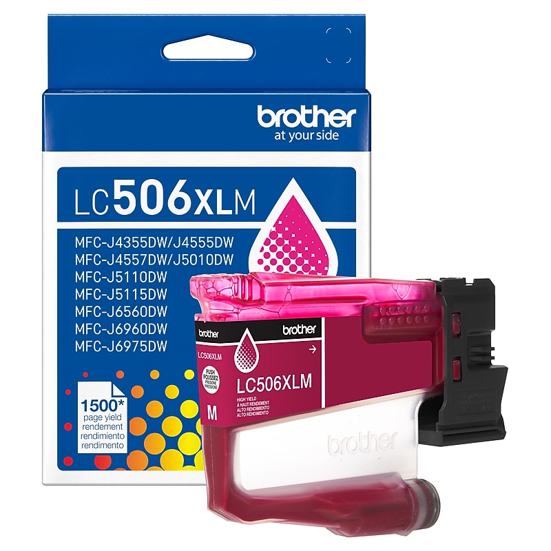 Brother LC506XL Magenta High Yield Ink Cartridge, Prints Up to 1,500 Pages (LC506XLMS) image 1