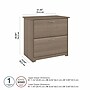 Bush Furniture Cabot 2-Drawer Lateral File Cabinet, Letter/Legal Size, 30" H x 31.26" W x 19.57" D, Ash Gray (WC31280)~#|#~B257F216-4357-42B9-9F1A9A0B364D9373_sc7
