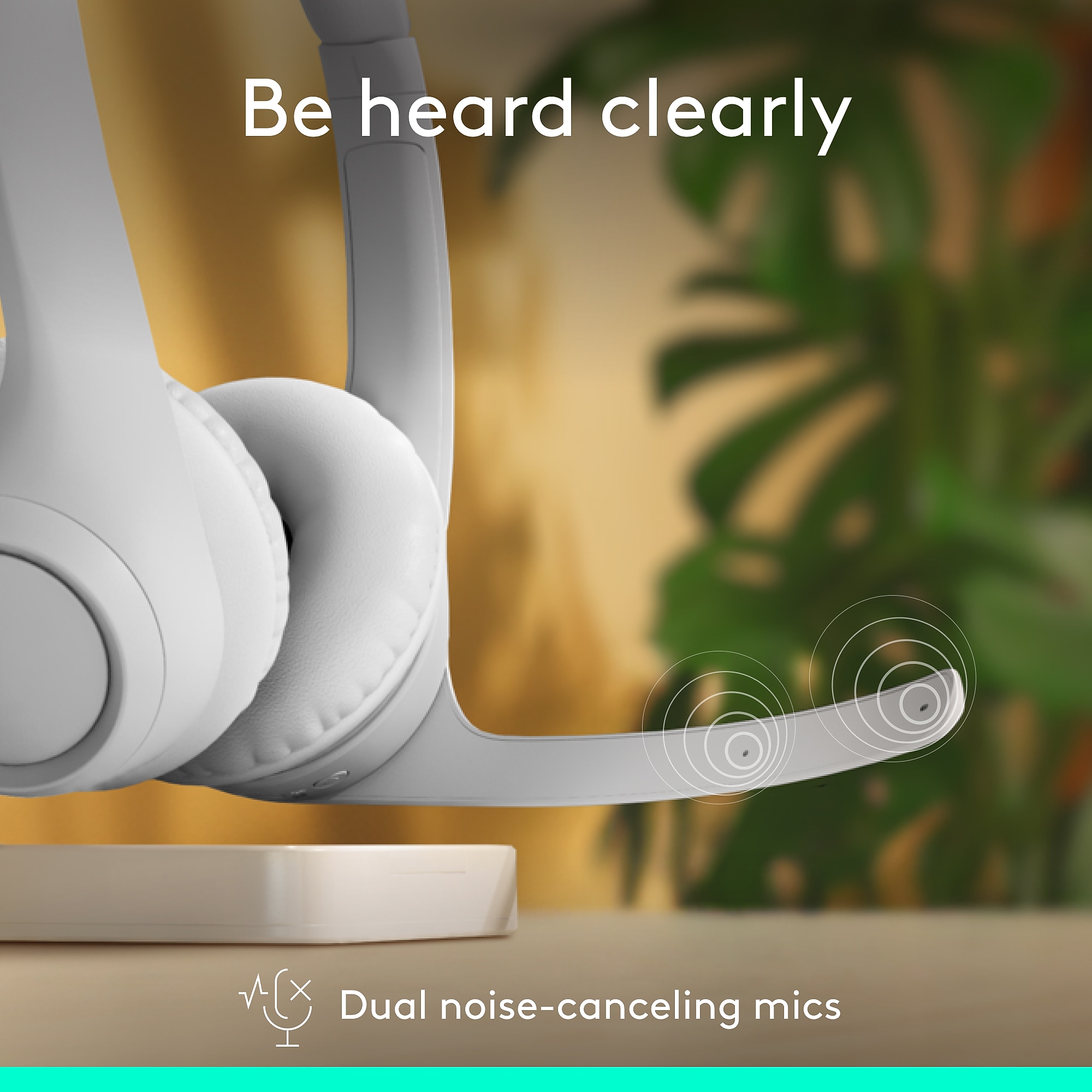 Logitech Zone 300 Wireless Noise Canceling Over-Ear, Bluetooth, White (981-001416) Sansujyuku sansujyuku.com