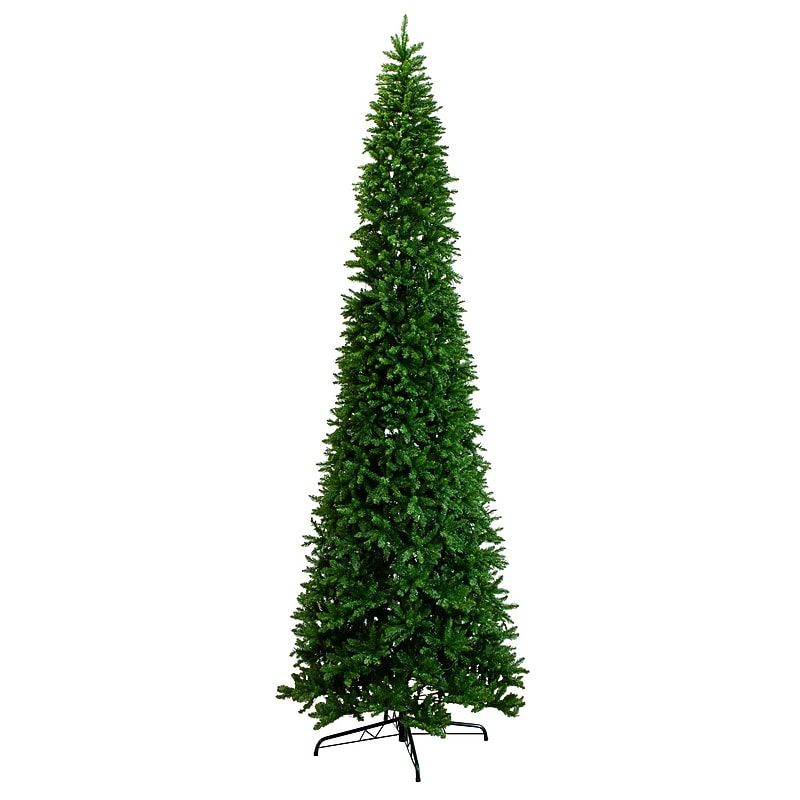 Nearly Natural 14' Artificial Slim Green Mountain Pine Christmas Tree with 1600 Warm White LED Lights (T4780) image 1