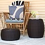 Household Essentials 17.6" Handwoven Resin Barrel Side Table, Brown (HHML-5002)~#|#~B2667B4C-CAB1-42E2-B20B31793184F805_sc7