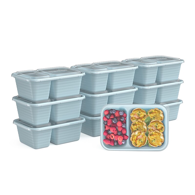 bentgo Bentgo Prep 2-Compartment Snack Container Bento Box, Sky, 12 oz., 10/Pack (BGPRSNK-SK) image 1