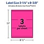 Avery Rectangle Laser/Inkjet Multipurpose Labels, 3-1/4" x 8-3/8", Neon Magenta (240/Box)~#|#~B2721393-5C82-4486-9112912797EC8896_sc7