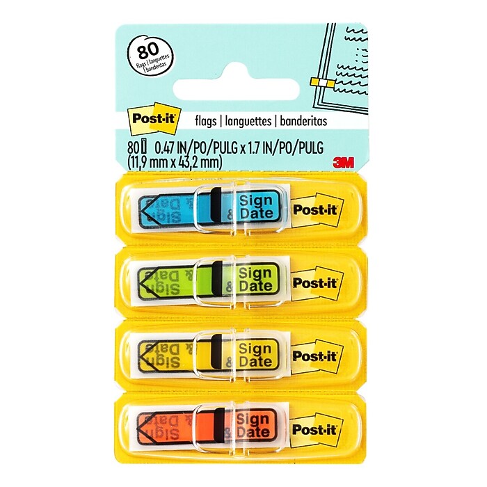 Post-it 'Sign and Date' Message Flags, 0.47