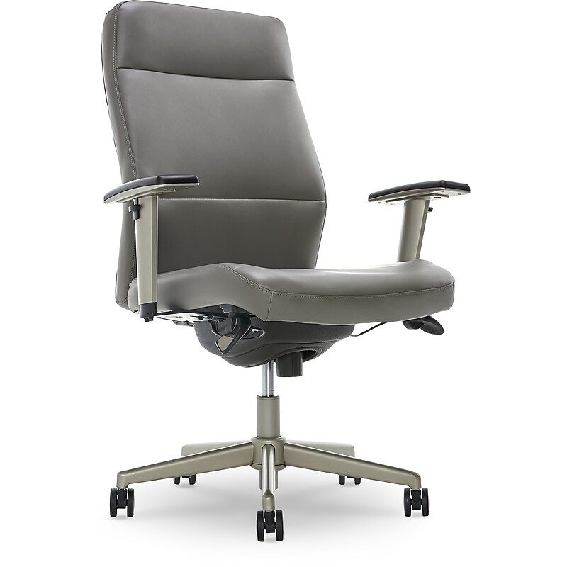La-Z-Boy Baylor Ergonomic Faux Leather Swivel Executive Chair, Gray (CHR10085C) image 1