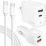 Delton Overtime USB-C/USB Wall Charger and Car Charger with Certified USB-C Cable for iPhone 15/Android, White (DAC3IN12USBRG)~#|#~B285533B-A1BE-46C7-8D74F16C9F4D84C1_sc7