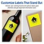 Avery Laser/Inkjet Square Multipurpose Labels, 3" x 3", Neon Yellow, 120/Pack (94101)~#|#~B28A03F4-1D6D-41AB-861E2041052D9062_sc7