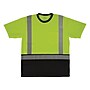 GloWear 8286BK High Visibility Short Sleeve Black Bottom T-Shirt, ANSI Type R Class 2, Lime, Medium (22163)~#|#~B28D0581-37CE-47B6-85E0DD95396CC601_sc7