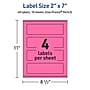 Avery Laser/Inkjet Rectangle Multipurpose Labels, 2" x 7", Bright Pink, 40/Pack (94243)~#|#~B28D5B1D-BEC5-44EC-ACD0BD91CC47CFF5_sc7
