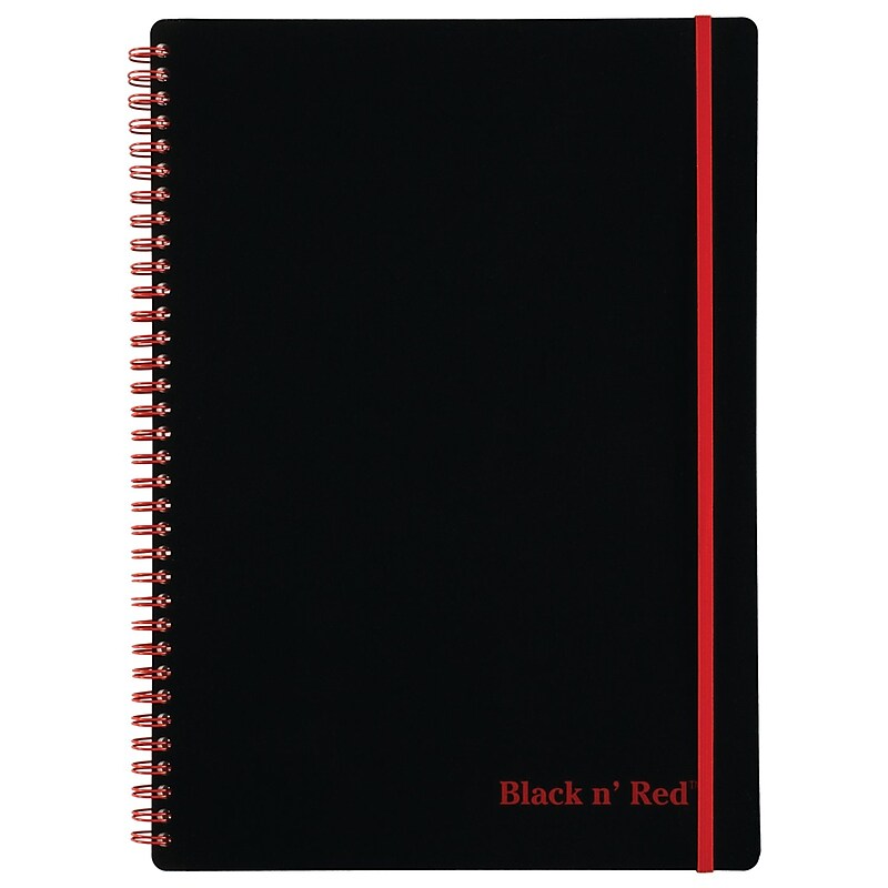 Black N' Red Professional 1-Subject Professional Notebook, 8.25" x 11.75", Wide Ruled, 70 Sheets, Black (JDK-E67008) image 1