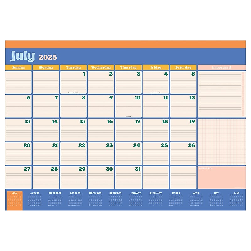 2025-2026 TF Publishing Sherbet 12" x 17" Academic Monthly Blotter Calendar (AY26-8506) image 1