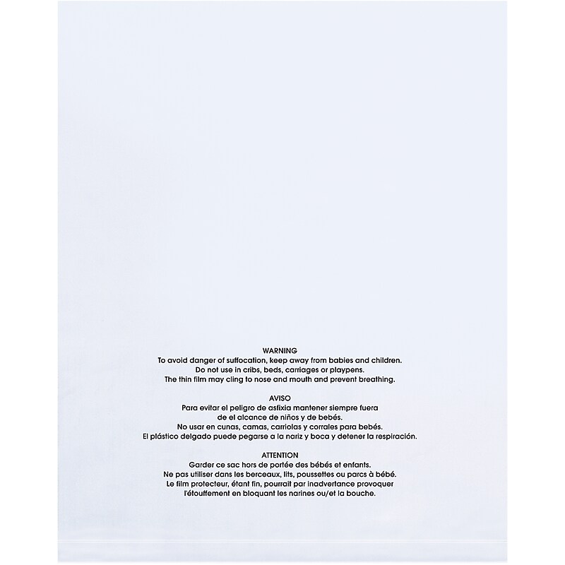 18" x 24" Layflat Poly Bags, 2 Mil, Clear, 500/Carton (PBM18242) image 1